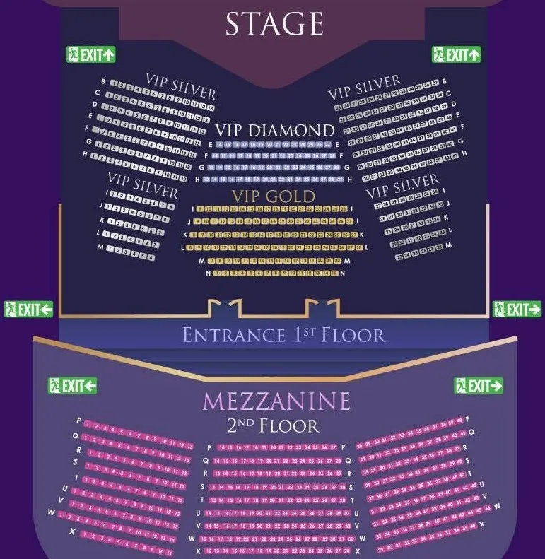โซนที่นั่ง Tiffany Show Pattaya